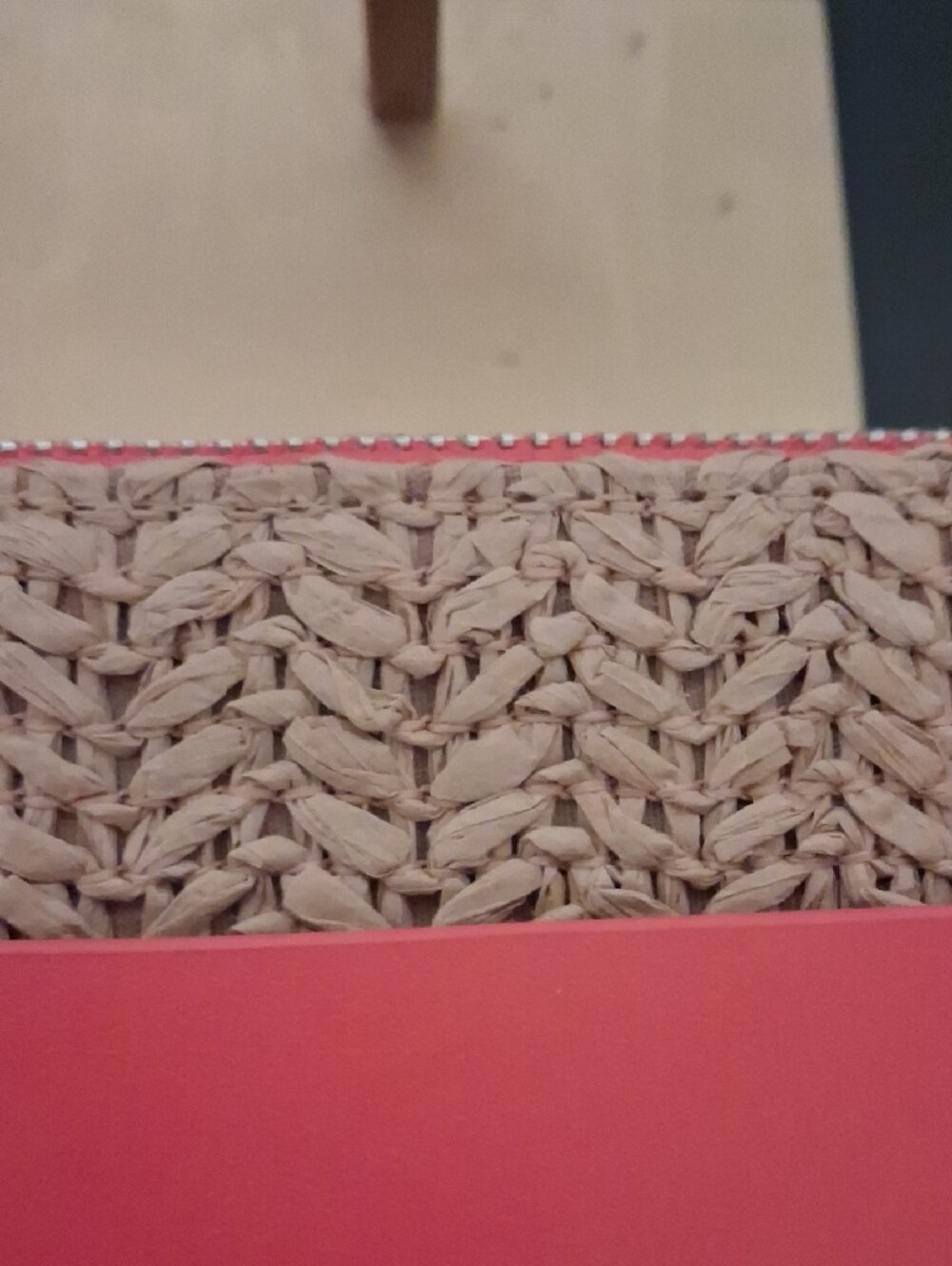 Steve Madden Hot Pink Straw-Trim Crossbody Bag NWOT - Picture 8 of 8